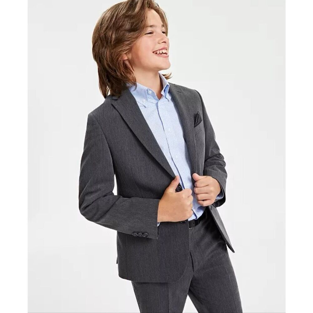 B By Brooks Brothers Youth Bamboy Classic Fit Stretch Suit Jacket Grey 16R